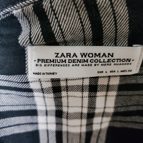 Zara Woman Plaid Snap Button Shirt - Picture 6 of 7